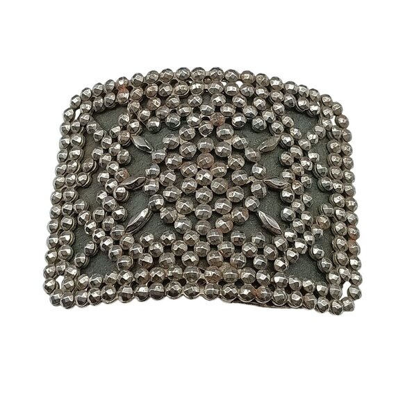 Victorian French Steel Cut Rivets Metal Sash or Belt Buckle Intricate Handcrafte